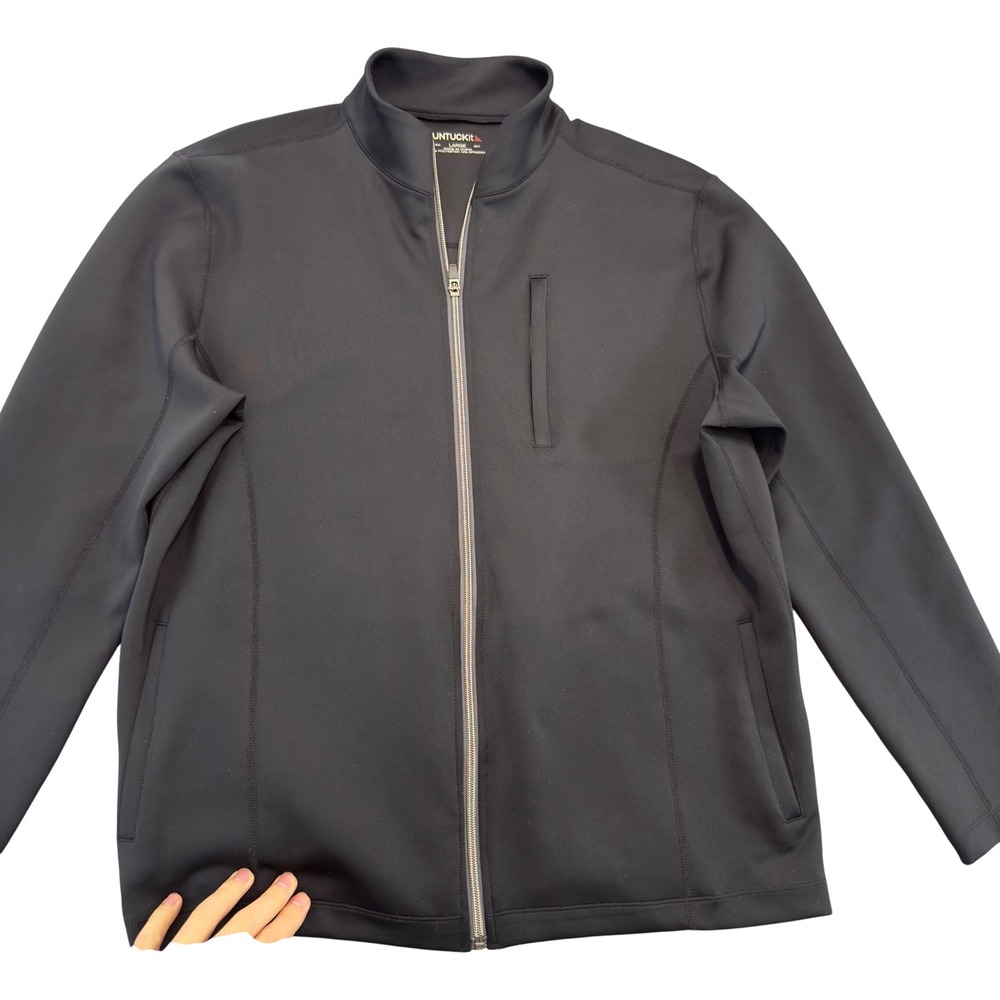 UNTUCKit Full Zip Performance Track Jacket Black Size Large